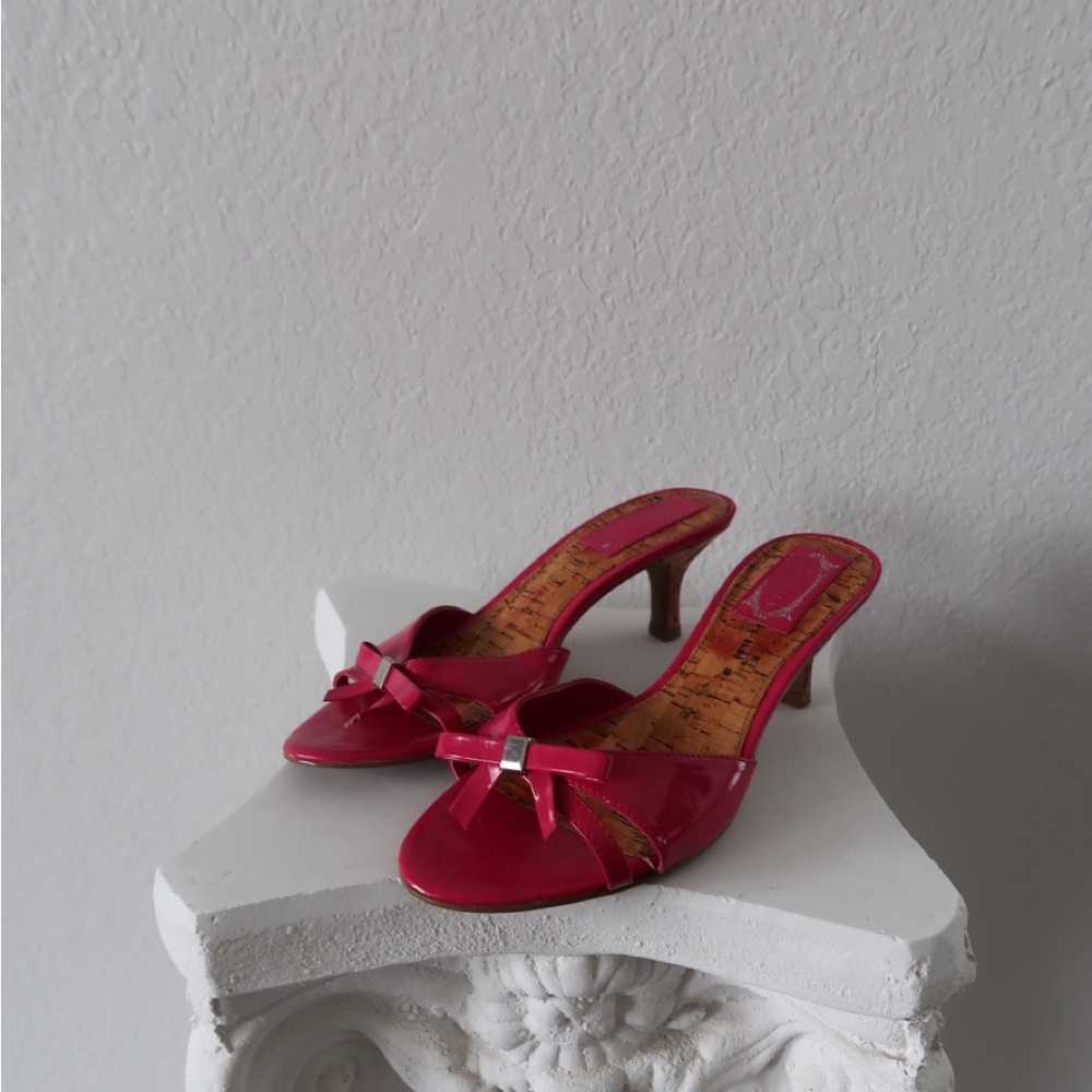 Elegant Hot Pink Women's Kitten Heels with Bow